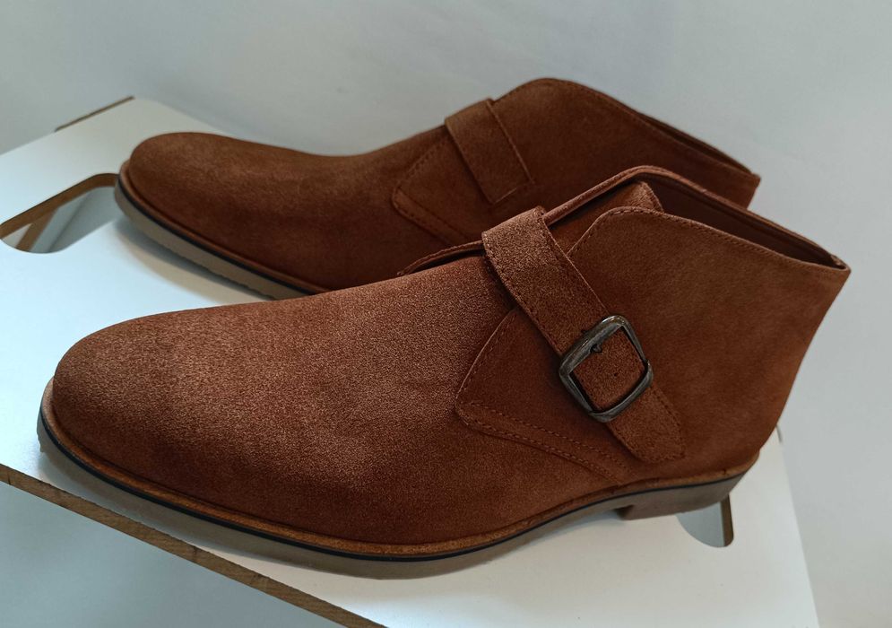 Ghete ankle monk 44 premium R. Island NOI piele naturala moale