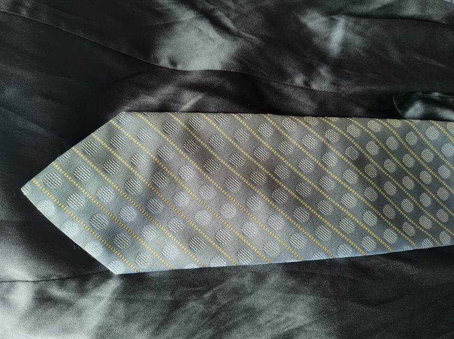 Cravata bărbați gri buline dungi Roland