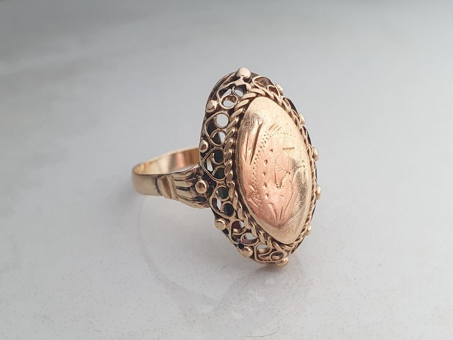 Inel din aur de 14K cu filigram – mărimea 63, gramaj 3,74 g