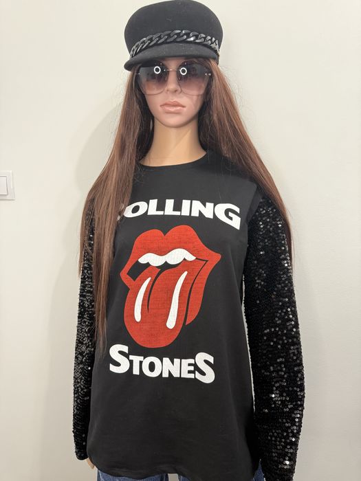 Блуза с ефектни ръкави от пайети