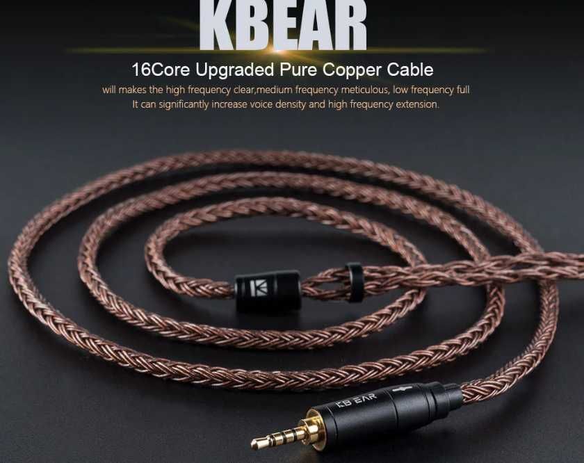 Новые кабеля KBEAR 8/16 Core Oxygen-Free Copper 3,5/4,4 QDC/2PIN