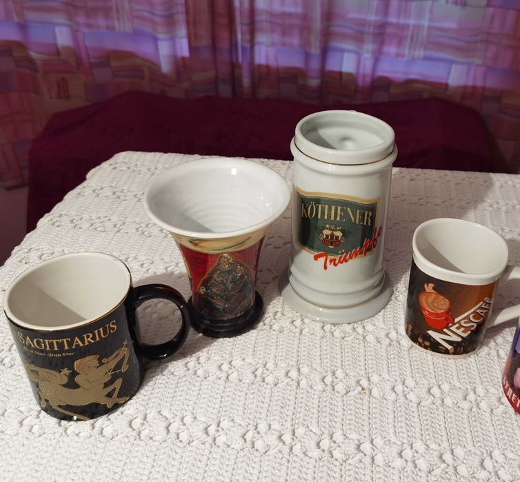 Керамични чаши различни,Арт,гръцка, халба и нескафе