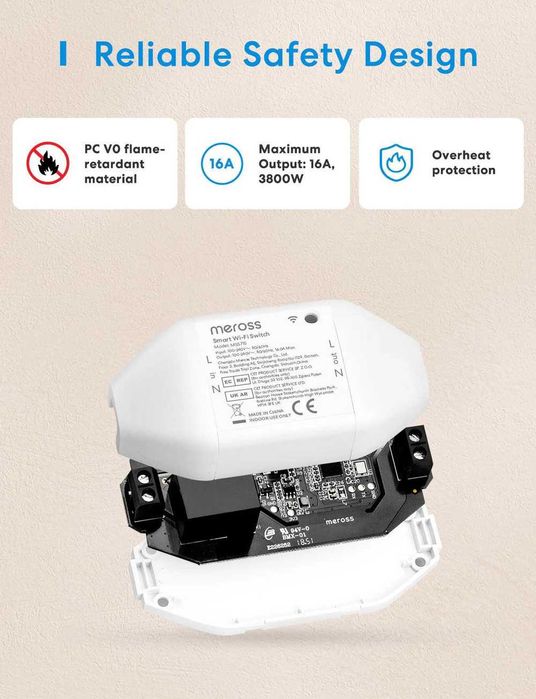 Meross Matter Smart DIY суйтч с енергиен монитор, MSS715MA - 2 бр