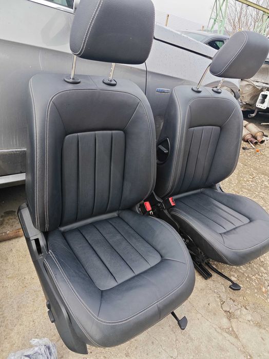 ТОП! Кожен салон с БЯЛ шев и подгрев Mercedes W218 Седалки Н410