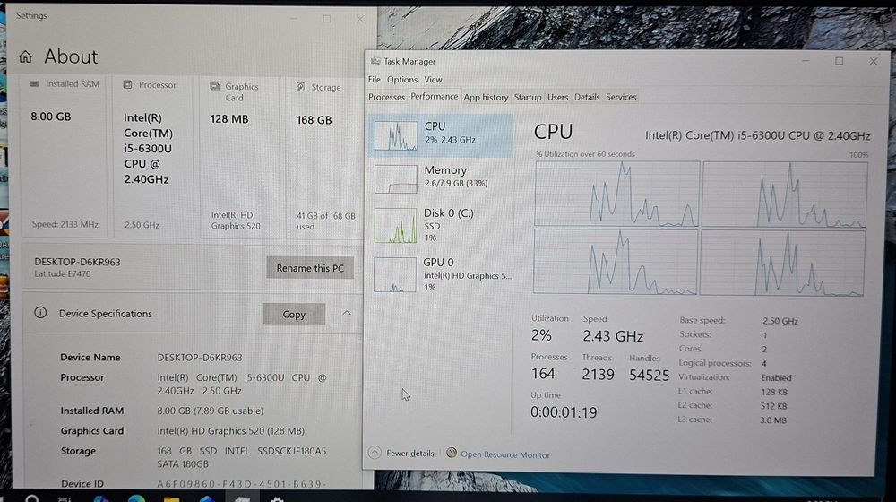 14' IPS Dell Latitude 7470 Intel Core i5-6300U/180GB SSD/8GB DDR4/Бат.3ч.