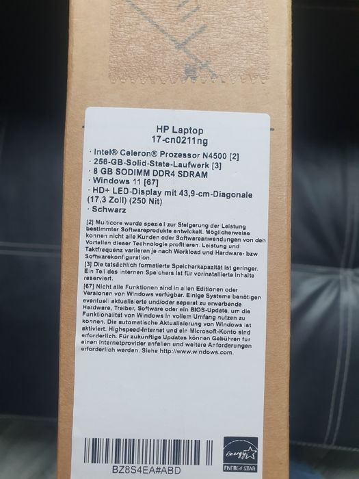 Laptop HP 17-CN0211ng 17.3" Nou Sigilat
