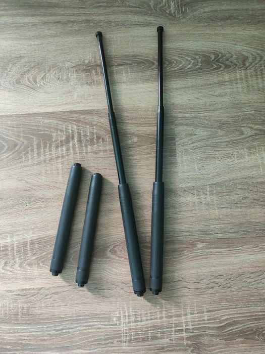 Baston telescopic, negru 60cm oțel inoxidabil