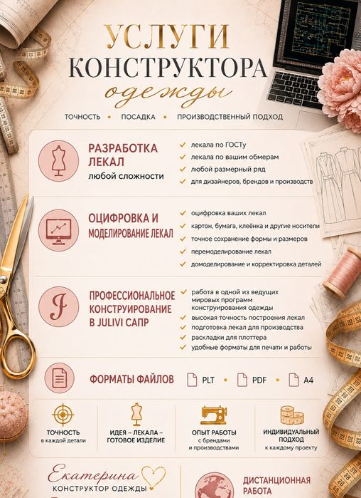 Дизайнер одежды, лекала, ателье.