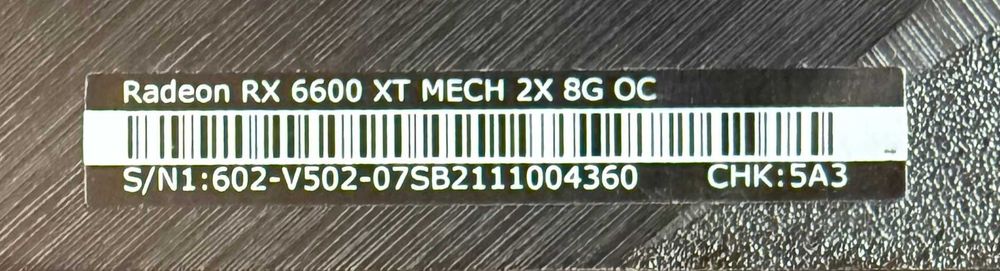 ТОП състояние Видео карта MSI Radeon RX 6600 XT MECH 2X 8G OC GDDR6