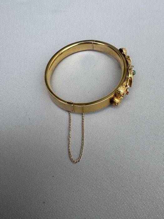 Bratara aur 14 k, perlute, turcoaze si rubine