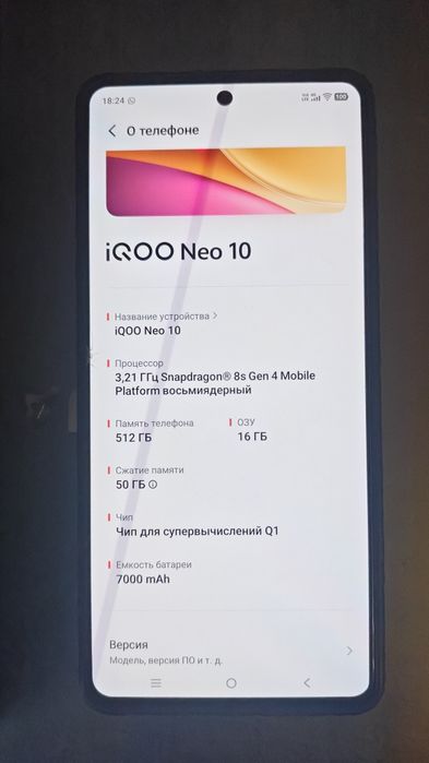 Iqoo Neo 10 глобальная версия