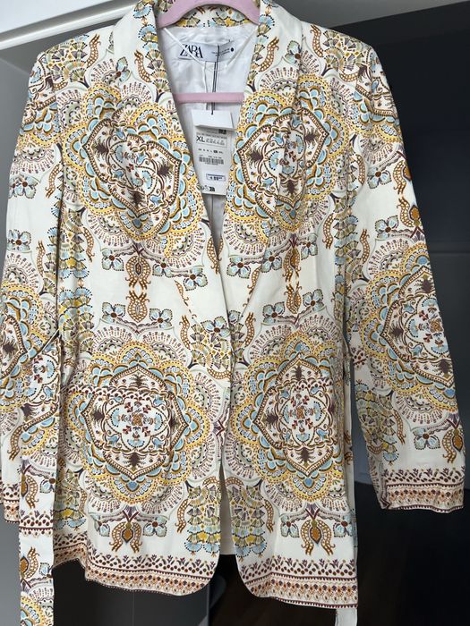 Zara XL sacou statement bumbac in vascoza mandala pret eticheta 89€