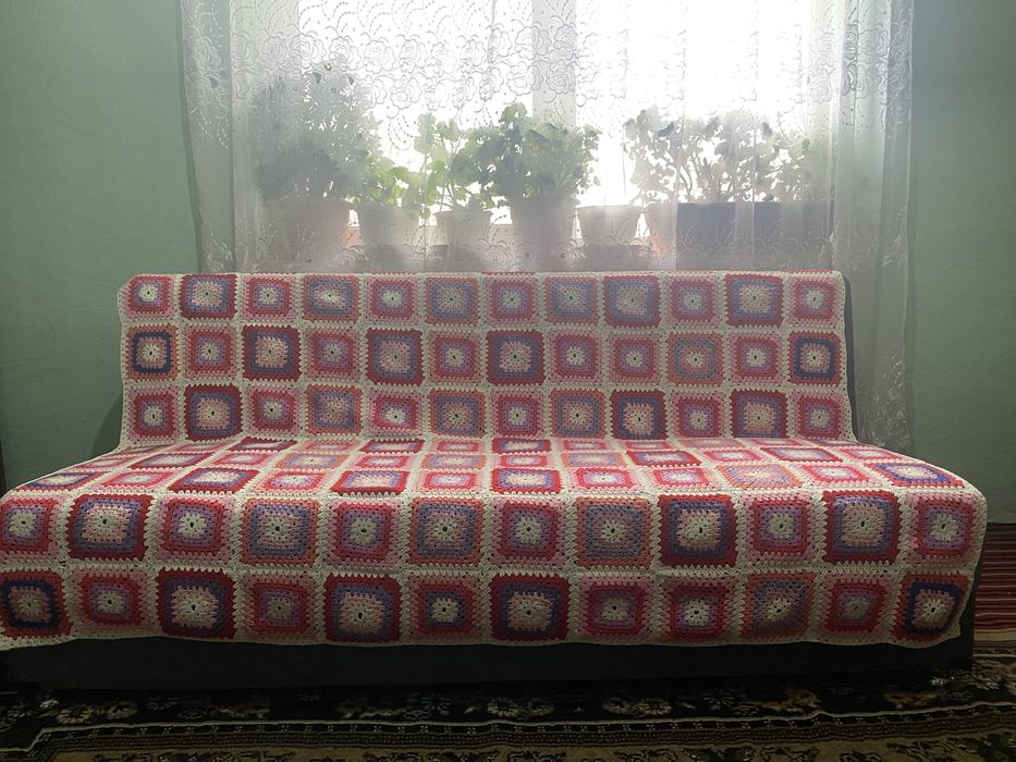 Covertură pat croșetată manual