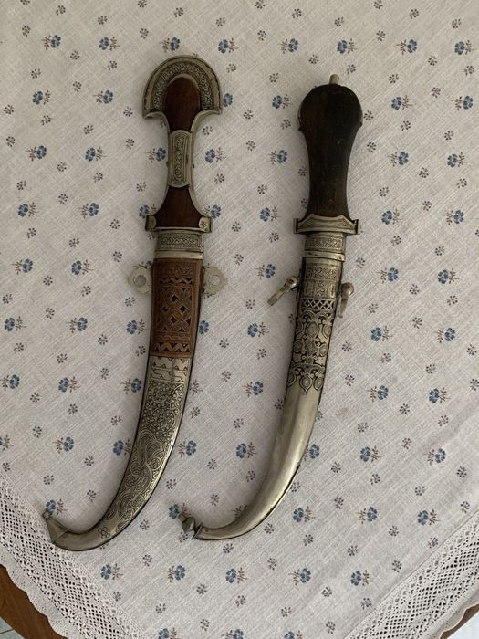 2 бр. марокански ръчна изработка ками кинджали ханджари остриета кукри