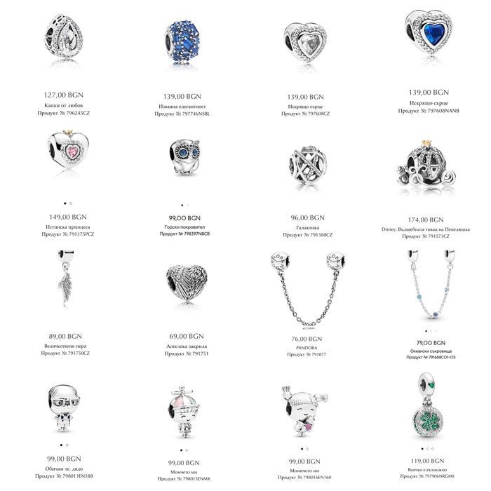 Талисмани Пандора гривни Pandora charms