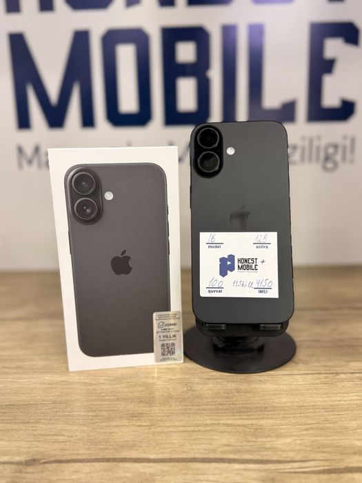 iPhone 16 black 100% 11sikl