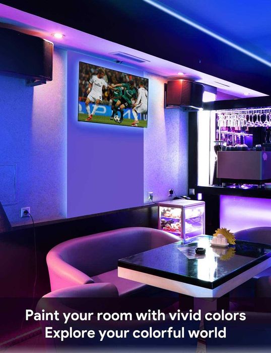 Комплекти 5 м RGB LED лента, с дистанционно и адаптер за спалня, детска стая, парти, заведение