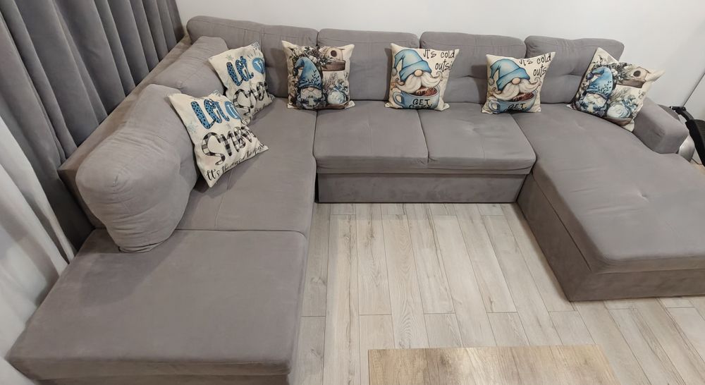 Colțar U extensibil gri