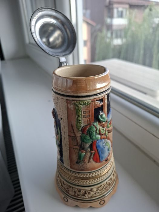Cană de Bere Germană Vintage cu Mecanism Muzical Funcțional – "Der Dritte Mann" (RFG)