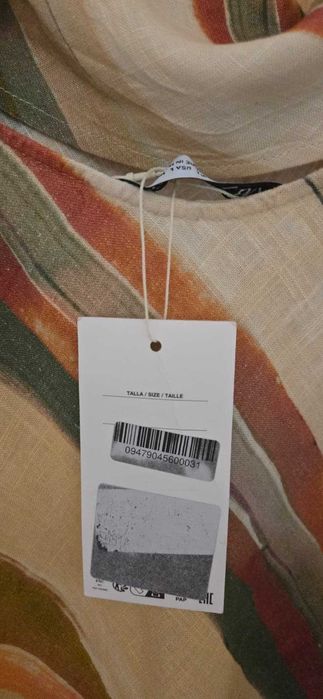 Rochie midi de vara, din in &bumbac, Zara, noua