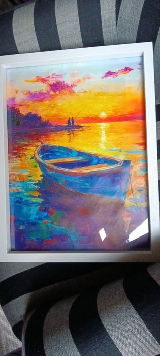 Ярки момичета с чадъри в дъждовен ден, 30 см.x 40 см Вертикална стенна