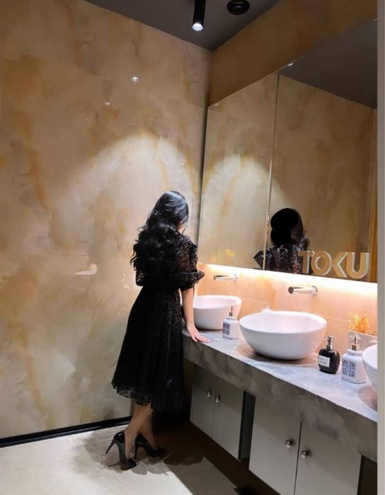 Чёрное платье с бантом размер S