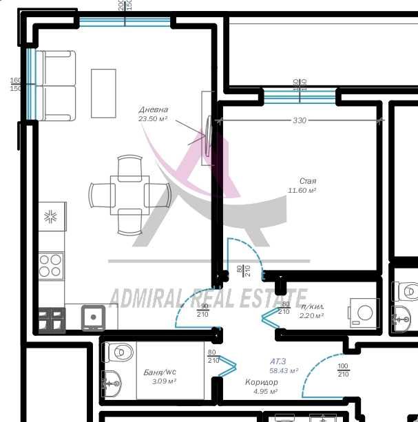 Продава се Двустаен апартамент в Варна, Възраждане 3 - 67 кв.м за 1150 €/кв.м - Снимка #1