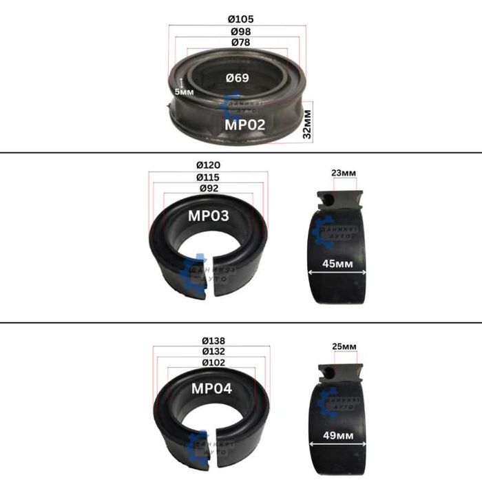 Тампони / подложки между пружини