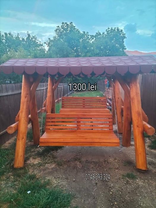 Balansoar  lemn masiv rotund set masa