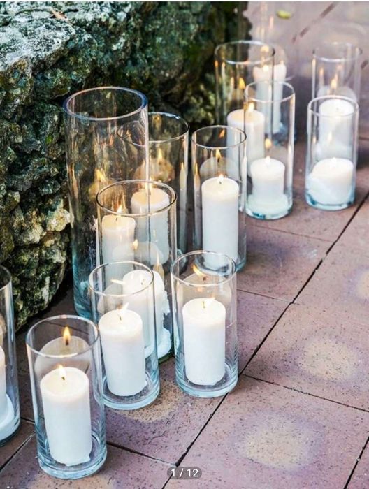 Cilindri sticla 35-50cm h,12cm diametrul