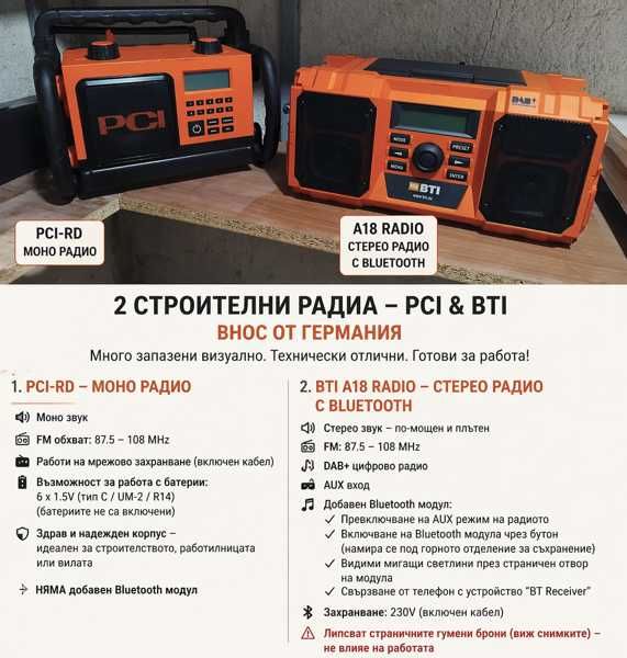Строителни радиа (Внос Германия)