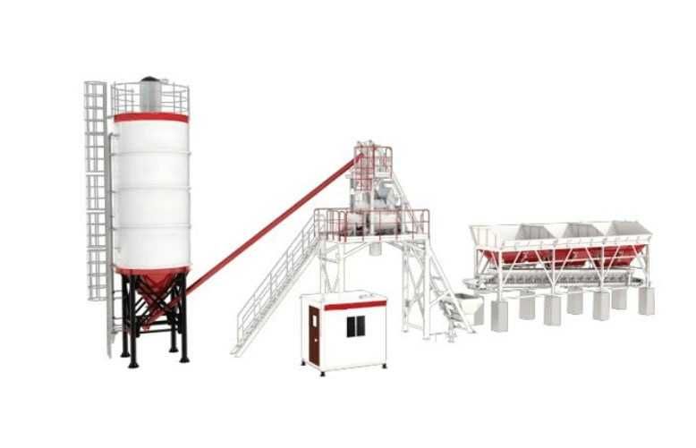 Бетонный завод БСУ Hzs 50 (1 куб-скиповый)