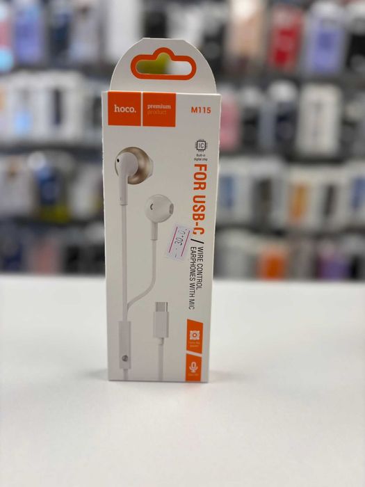 Casti cu Fir Hoco M115 USB-C, 1.2m Cablu