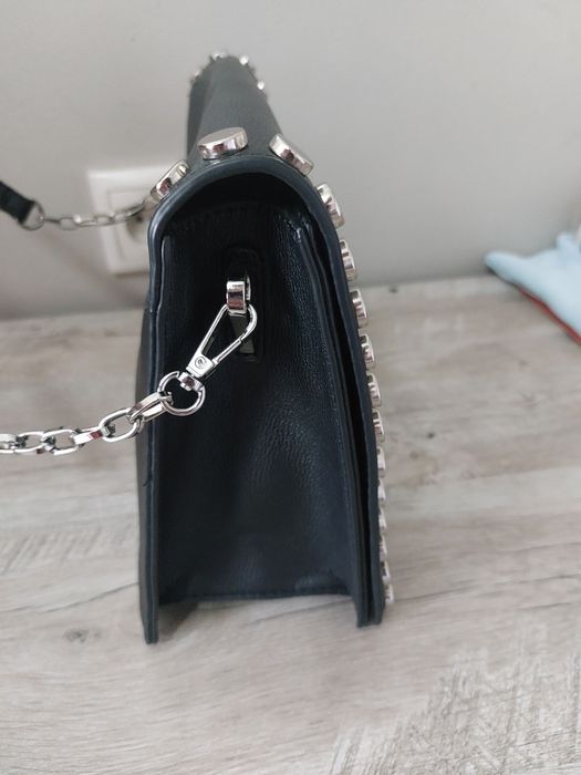 Сумка Franco Manatti черная, с клепками