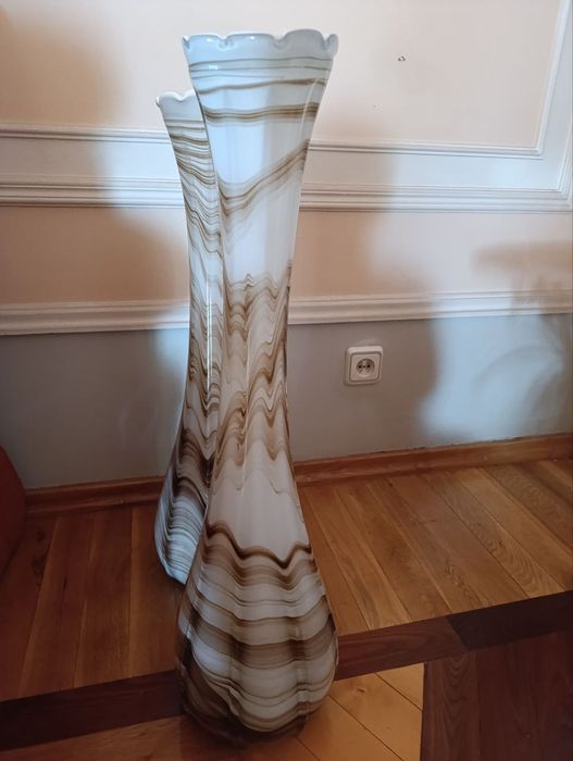 Вазы напольные из цветного чешского стекла