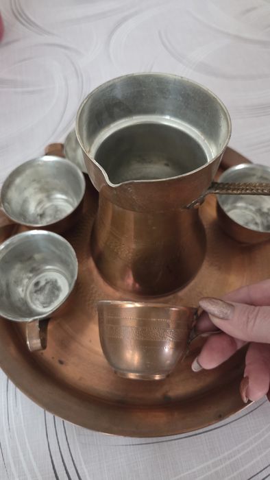 Медено джезве с шест чашки