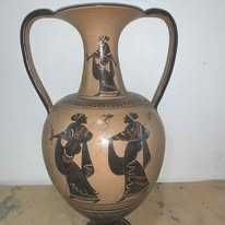 Vaza din lut cu doua manere decor