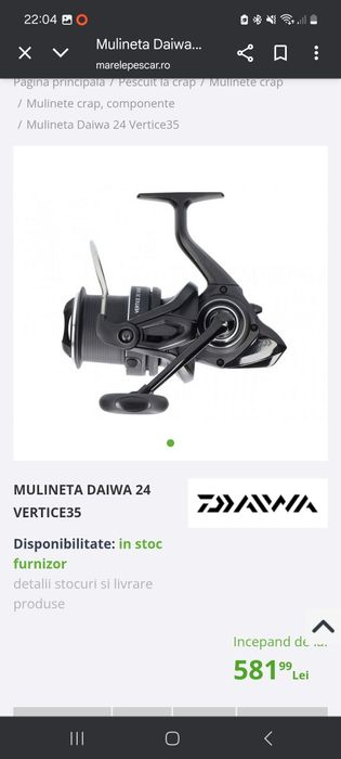 Set 4 mulinete feeder/crap daiwa 24 vertice 35, noi