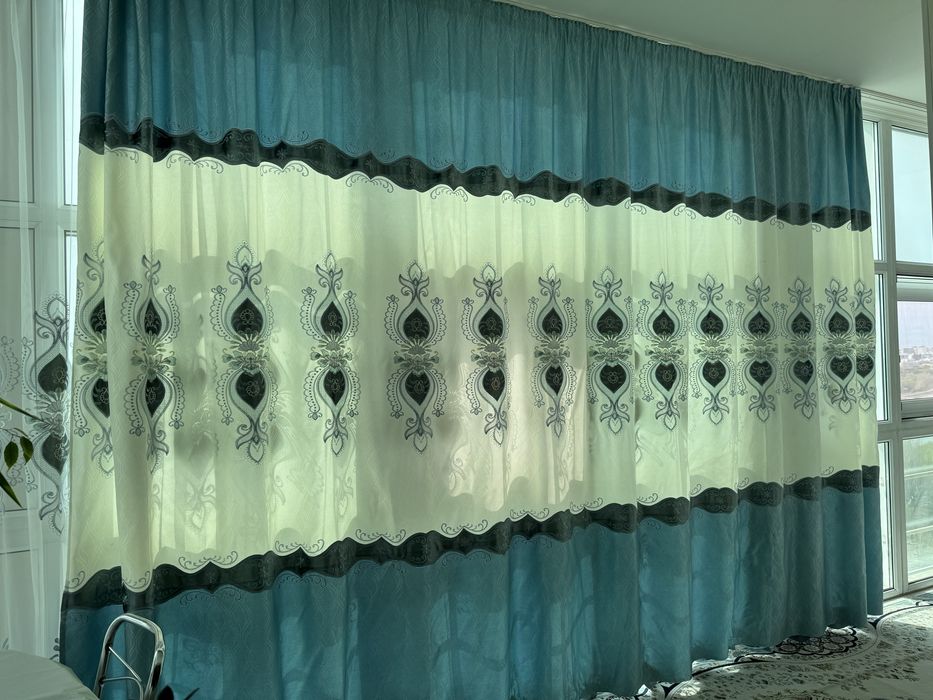 Шикарные шторы с тюлями в комплекте