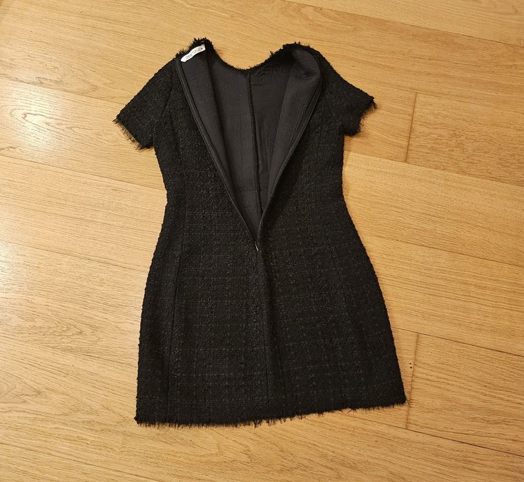 ZARA рокля туид и дантела S-38