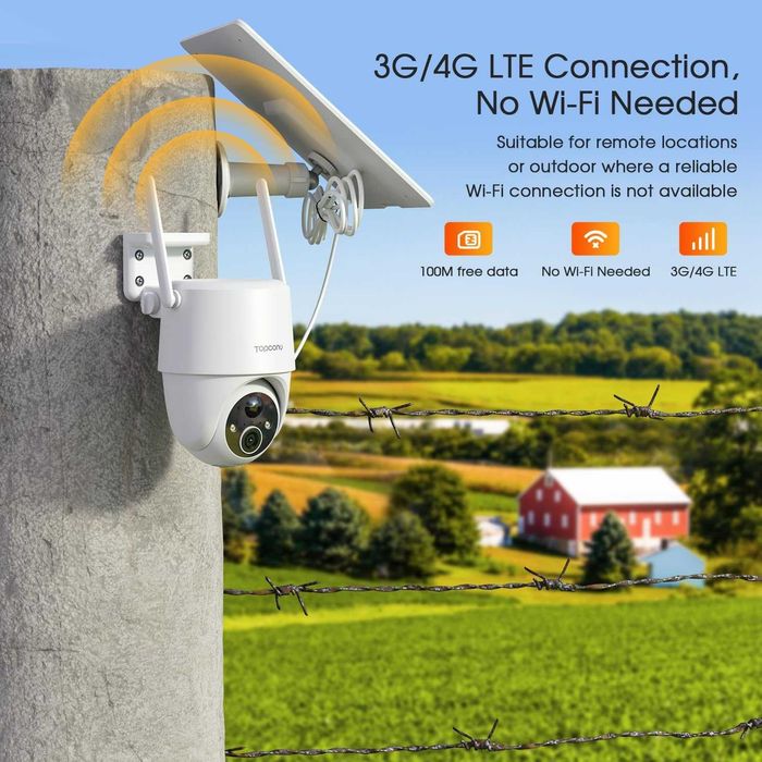 Охранителна камера със слънчеви батерии Topcony