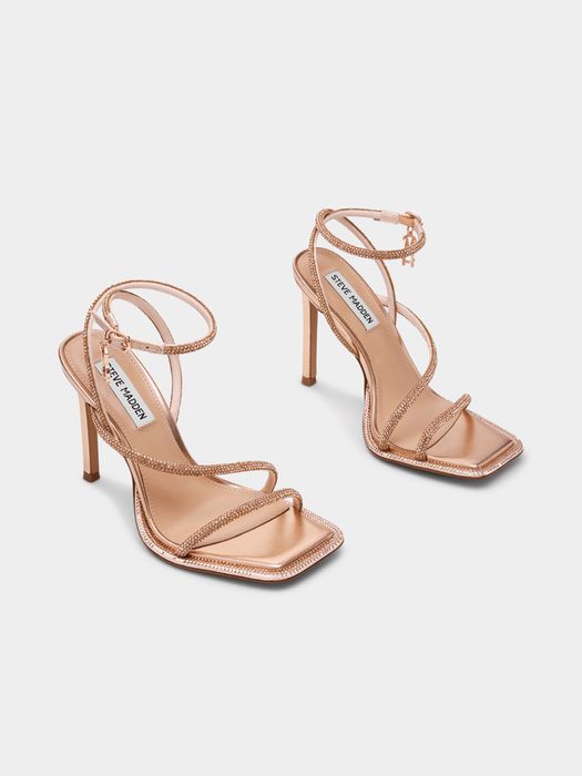 STEVE MADDEN оригинални златисти сандали на ток с камъни