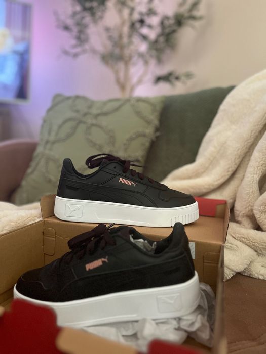 Черни кожени маратонки Puma