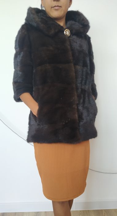 Норковая шуба с капюшоном, трансформер