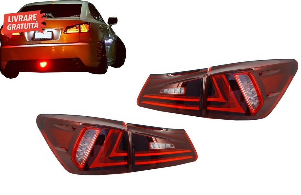 Stopuri LED LEXUS IS XE20 (2005-2012) Light Bar Facelift New XE30 Design Rosu Clar- livrare gratuita