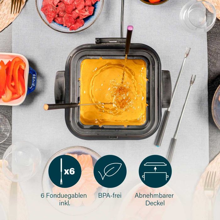 Фритюрник Princess, комплект за фондю, 1.2л, 840W, Лек ДЕФЕКТ