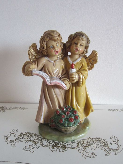 cadou deosebit rar Craciun Fontanini  Italia 1970 Angeli