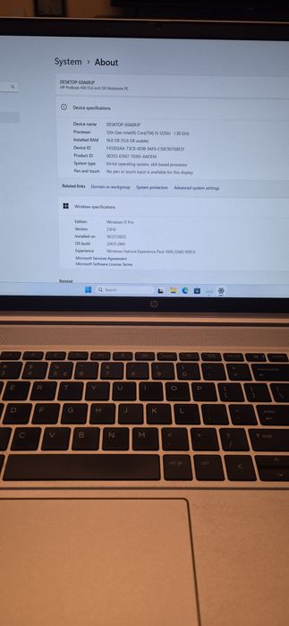 HP Probook 450 G9, i5-1235U gen12, 16Gb RAM, 512SSD, Windows11 Pro