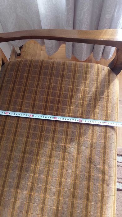 Ретро канапе с фотьойли и табуретки, орех