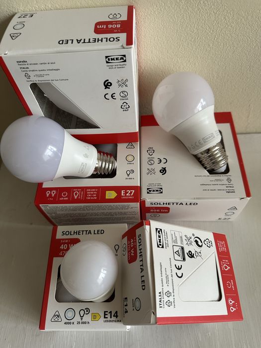 LED крушки IKEA E27 и E14